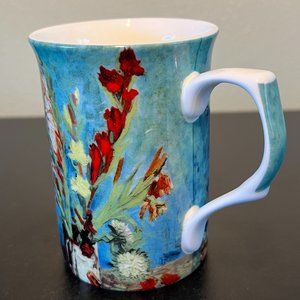 STECHCOL Gracie Bone China Cup / Mug ~ Impressionist Floral Gladiolus Still Life